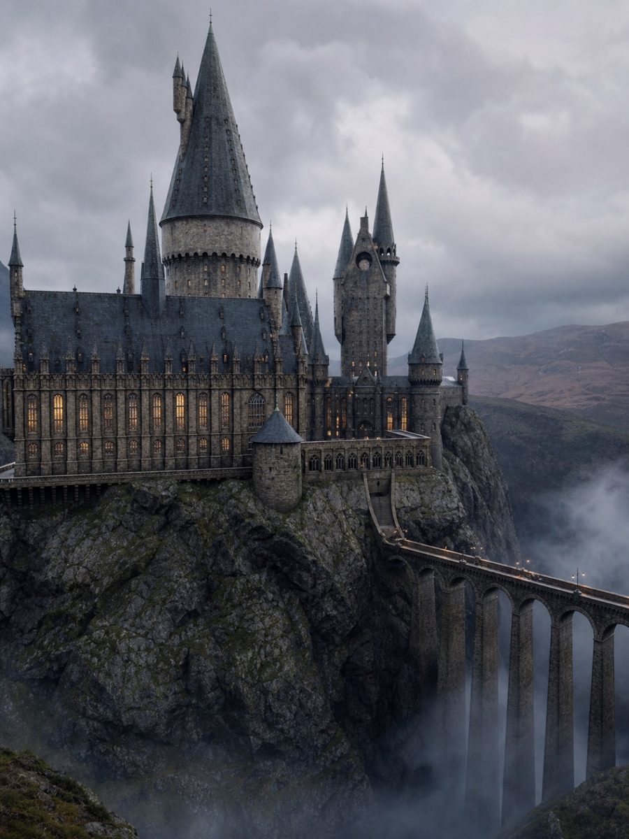 A castle and its surrounding city from an illustrated Lorelit story